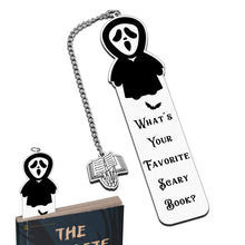 Load image into Gallery viewer, Halloween Horror Bookmarks for Women - Book Marks for Reading, Dark Romance, Ghostface, Spooky Basket Stuffers, Scary Book Lover Gifts, Wicked Merch, Scream Bookmark, Halloween Bookmarks