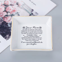 Load image into Gallery viewer, VANLOVEMAC Mother of The Bride Gifts Ceramic Ring Dish Jewelry Tray, Wedding Gifts for Mom from Bride Daughter Thank You Gifts for Mom on Wedding Day