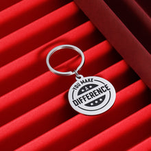 Load image into Gallery viewer, Thank You Gift Keychain for Yourself Coworker Volunteer Appreciation Gifts for Colleague Coach Mentor Employee Staff Gift You Make a Difference Christmas Inspirational Keyring Stocking Stuffer