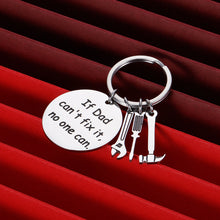 Load image into Gallery viewer, Dad Gift for Father In Law Stepfather Funny Birthday Keychain Retirement Gifts for Papa If Dad Can’t Fix It No One Can Step Dad Christmas Wedding Fathers Day Keyring