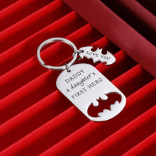 Load image into Gallery viewer, Fathers Day Gift Keychain from Daughter Wife Daddy Birthday Gifts for Stepfather Father in Law Papa Stepdaughter a Daughter’s First Hero Christmas Wedding Anniversary