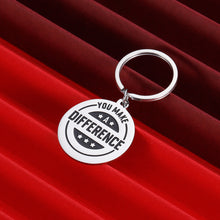 Load image into Gallery viewer, Thank You Gift Keychain for Yourself Coworker Volunteer Appreciation Gifts for Colleague Coach Mentor Employee Staff Gift You Make a Difference Christmas Inspirational Keyring Stocking Stuffer