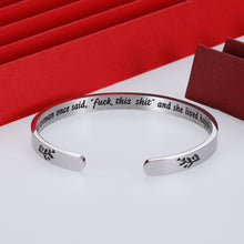 Load image into Gallery viewer, VANLOVEMAC Funny Mom Bracelet for Mothers Day Best Friend Women Her Sister Birthday Cuff for Nurse Graduation A Wise Woman Once Said and She Live Divorce Gifts Friendship Christmas Gift