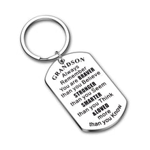 Load image into Gallery viewer, Christmas Gif Inspirational Keychain Stocking Stuffers for Granddaughter from Grandma Grandpa Grandparents from Mimi Mamaw Nana Always Remember You Are Braver Valentine's Day