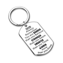 Load image into Gallery viewer, Christmas Gif Inspirational Keychain Stocking Stuffers for Granddaughter from Grandma Grandpa Grandparents from Mimi Mamaw Nana Always Remember You Are Braver Valentine's Day