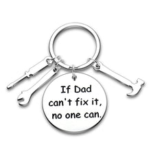 Load image into Gallery viewer, Dad Gift for Father In Law Stepfather Funny Birthday Keychain Retirement Gifts for Papa If Dad Can’t Fix It No One Can Step Dad Christmas Wedding Fathers Day Keyring