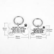 Load image into Gallery viewer, VANLOVEMAC Funny Dog Tag, Bone Engraved Tag, Personalized Puppy Pet ID, Pet Tags for Dogs Cats Kitten, Collar Tag, for Pets New Puppy Stainless Steel