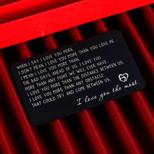 Load image into Gallery viewer, I Love You Wallet Card Insert Anniversary Gif for Men Christmas Gifs for Boyfriend Valentine Day Couple Gifs for Husband Fathers Day for Him Birthday Wedding for Groom Fiance Him