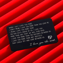 Load image into Gallery viewer, I Love You Wallet Card Insert Anniversary Gif for Men Christmas Gifs for Boyfriend Valentine Day Couple Gifs for Husband Fathers Day for Him Birthday Wedding for Groom Fiance Him