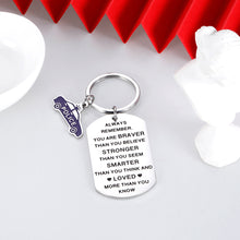 Load image into Gallery viewer, Police Officer Gifts Keychain Inspirational Cop Gift for Husband Boyfriend Son Daughter Police to Be Boys Girls Student Gift from Mom Dad Wife for Women Men Always Remember You are Braver Keyring Tag