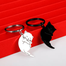 Load image into Gallery viewer, Couple Gift Keychain Cute Cat Matching Gift for Girlfriend Boyfriend Cat Lover Best Friend Husband Wife Him Her Fiancée Couple Stuff for Christmas Valentine's Day Birthday New Year Eve Anniversary