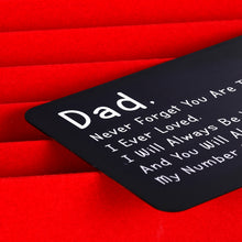 Load image into Gallery viewer, I Love You to Father Gift from Daughter for Dad Husband Christmas Birthday Father's Day Wedding Wallet Insert Card for Stepdad Dad To Be Father Of The Bride Stocking Stuffers Present from Kids