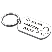 Load image into Gallery viewer, Funny Father’s Day Gifts Dad Keychain from Daughter Son Kids Birthday Valentine Wedding Gift for Daddy Stepdad First Time Father Gift to Husband from Wife Girlfriend -Happy Farters Day