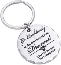 Load image into Gallery viewer, Best Friend Inspirational Keychain Stocking Stuffers Christmas Gifts for Kids Women Men Teen Girls Boys Birthday Graduation Key Ring Pendant Charm Go Confidently in The Direction of Your Dreams