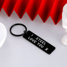 Load image into Gallery viewer, 11 Steel Anniversary Gif for Her Him Funny Couple Keychain for Women Men from Husband Wife Boyfriend Girlfriend Wedding Gifs i Steel Love You Keyring