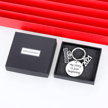 Load image into Gallery viewer, Class of 2021 Keychain Graduation Gifts for Students Nurse Her Inspirational Key Ring Him Grads Daughter Son from Dad Mom Women Men College Boys Girls My Story is Just Beginning Birthday