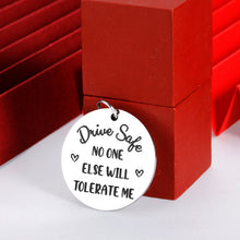 Load image into Gallery viewer, Boyfriend Gifts from Girlfriends Valentines Day Gifts for Men Him Husband Wife Fiance Couple Groom Hubby Birthday Wedding Anniversary Christmas Presents Cute Drive Safe from Wife Women Silver