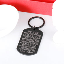 Load image into Gallery viewer, Inspirational Gift to Son from mom-Never Forget How Much i Love You Gift Keychain for Teen Boy from Mother in Law Stepmom