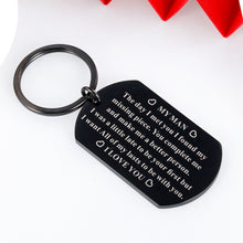 Load image into Gallery viewer, To My Man Keychain Anniversary Gif for Boyfriend Husband Men Him I Love You Couple Gifs for Birthday Valentines Day Wedding Funny Christmas Hubby Stocking Stuffers from Girlfriend Wife Wifey