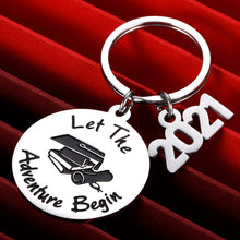 Load image into Gallery viewer, Graduation Gifts for Class of 2021 Keychain Senior College Junior High School Masters Nurse Law Grads Inspirational Gift for Daughter Son from Mom Dad for Best Friend Men Women Funny Keychain Present