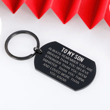 Load image into Gallery viewer, to My Son Keychain Always Remember Inspirational Gifts from Mom Dad Birthday Christmas Stocking Stuffers Wedding Valentine’s Day Graduation Father’s Day Gift for Adult Son 16 Teen Boys Men Him