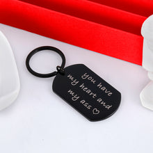 Load image into Gallery viewer, to My Man Husband Boyfriend Keychain Christmas Gift from Girlfriend Wife Valentines Day Couple Keychain Anniversary Birthday Keyring Gifts for Women Men You Have My Heart Him Her Wedding Present