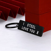 Load image into Gallery viewer, 11 Steel Anniversary Gif for Her Him Funny Couple Keychain for Women Men from Husband Wife Boyfriend Girlfriend Wedding Gifs i Steel Love You Keyring