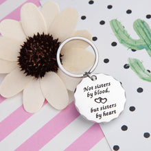 Load image into Gallery viewer, Best Friend Sister Gifts Keychain Pendant Friendship Gift for BFF,Friends,Sisters Girlfriend, Woman Girls Not Sisters by Blood But Sisters by Heart Key Ring Charm
