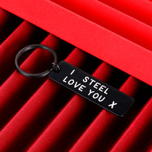 Load image into Gallery viewer, 11 Steel Anniversary Gif for Her Him Funny Couple Keychain for Women Men from Husband Wife Boyfriend Girlfriend Wedding Gifs i Steel Love You Keyring