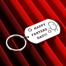 Load image into Gallery viewer, Funny Father’s Day Gifts Dad Keychain from Daughter Son Kids Birthday Valentine Wedding Gift for Daddy Stepdad First Time Father Gift to Husband from Wife Girlfriend -Happy Farters Day
