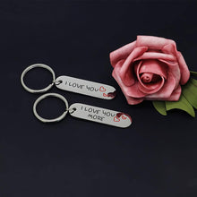 Load image into Gallery viewer, Couple Keychains Set I Love You More Christmas Gifs for Him And Her Anniversary Wedding Gif for Girlfriend Boyfriend Husband Wife Best Friend Gifs Long Distance Relationship Valentine (2pcs)