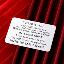 Load image into Gallery viewer, Engraved Wallet Card Insert Gift to Boyfriend Husband Men Him for Christmas Anniversary Birthday Valentines Day Wedding from Wife Girlfriend Card for Groom Engagement Fathers Day Stocking Stuffers