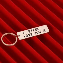Load image into Gallery viewer, 11 Steel Anniversary Gif for Her Him Funny Couple Keychain for Women Men from Husband Wife Boyfriend Girlfriend Wedding Gifs i Steel Love You Keyring