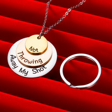 Load image into Gallery viewer, Hamilton Musical Merchandise Gifts Necklace Keychain ‘Not Throwing Away My Shot’ Tri-Layer Broadway Musical Inspired Jewelry for Hamilton Fans Theatre Souvenirs for Teen Girls Women Kids Children