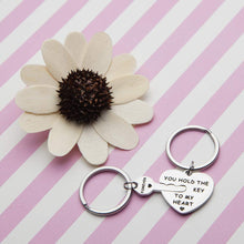 Load image into Gallery viewer, Couple Keychains Set Necklace Gift for Wife Husband Boyfriend Girlfriend Him Her You Hold the Key To My Heart Forever Anniversary Wedding Valentine Birthday Jewelry Key Ring Charm Gift (2pcs)