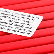Load image into Gallery viewer, I Love You Gifts to Husband Engraved Wallet Card Insert for Valentines Day Christmas to Men Boyfriend Anniversary Birthday Wedding Father's Day Gift from Wife Girlfriend Groom Fiance Romantic gift