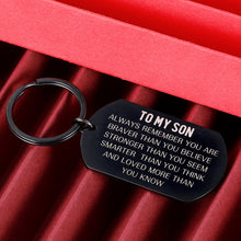 Load image into Gallery viewer, to My Son Keychain Always Remember Inspirational Gifts from Mom Dad Birthday Christmas Stocking Stuffers Wedding Valentine’s Day Graduation Father’s Day Gift for Adult Son 16 Teen Boys Men Him