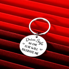 Load image into Gallery viewer, Boyfriend Gifts from Girlfriends Valentines Day Gifts for Men Him Husband Wife Fiance Couple Groom Hubby Birthday Wedding Anniversary Christmas Presents Cute Drive Safe from Wife Women Silver