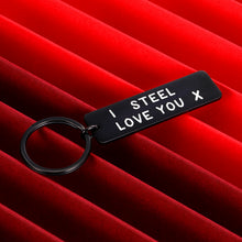 Load image into Gallery viewer, 11 Steel Anniversary Gif for Her Him Funny Couple Keychain for Women Men from Husband Wife Boyfriend Girlfriend Wedding Gifs i Steel Love You Keyring