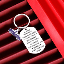 Load image into Gallery viewer, Police Officer Gifts Keychain Inspirational Cop Gift for Husband Boyfriend Son Daughter Police to Be Boys Girls Student Gift from Mom Dad Wife for Women Men Always Remember You are Braver Keyring Tag
