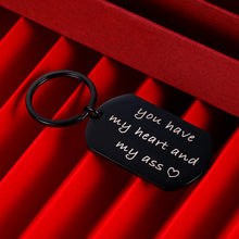 Load image into Gallery viewer, to My Man Husband Boyfriend Keychain Christmas Gift from Girlfriend Wife Valentines Day Couple Keychain Anniversary Birthday Keyring Gifts for Women Men You Have My Heart Him Her Wedding Present