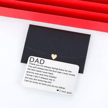 Load image into Gallery viewer, Father’s Day Christmas Gift for Dad Husband from Daughter Son Birthday Valentines day Wedding Anniversary Wallet Insert Card for Step Dad To Be Father Of The Bride Stocking Stuffers Dad I Love You