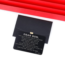 Load image into Gallery viewer, to Son from Dad Valentine Day Gifts Wallet Card Insert for Step Son from Father Birthday Graduation Wedding Fathers Day Christmas for Adult Son Men Back to School 16 Teen Boys Him Inspirational Gift
