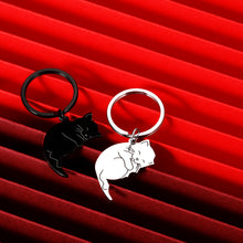 Load image into Gallery viewer, Couple Gift Keychain Cute Cat Matching Gift for Girlfriend Boyfriend Cat Lover Best Friend Husband Wife Him Her Fiancée Couple Stuff for Christmas Valentine's Day Birthday New Year Eve Anniversary