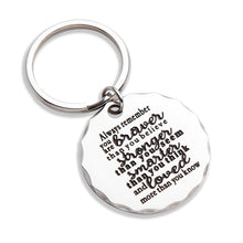 Load image into Gallery viewer, 2021 Graduation Inspirational Gift Keychain Pendant Birthday Gift for Women Men Friends Family Students Kids Remember You Are Braver Than You Believe Key Ring Charm