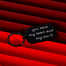 Load image into Gallery viewer, to My Man Husband Boyfriend Keychain Christmas Gift from Girlfriend Wife Valentines Day Couple Keychain Anniversary Birthday Keyring Gifts for Women Men You Have My Heart Him Her Wedding Present