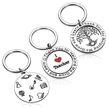Load image into Gallery viewer, 3PCS Teacher Appreciation Gifts Keychain Thank You Gift Graduation for Women Men Best Teachers Keyring for Preschool Teachers Birthday Gift Back to School Nana Christmas Valentines Day