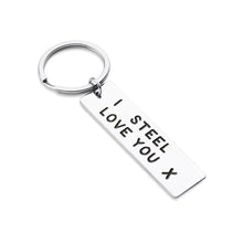 Load image into Gallery viewer, 11 Steel Anniversary Gif for Her Him Funny Couple Keychain for Women Men from Husband Wife Boyfriend Girlfriend Wedding Gifs i Steel Love You Keyring