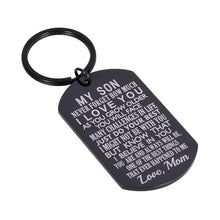 Load image into Gallery viewer, Inspirational Gift to Son from mom-Never Forget How Much i Love You Gift Keychain for Teen Boy from Mother in Law Stepmom