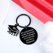 Load image into Gallery viewer, Graduation Gifts Keychain for Class 2023 Her Him Inspirational Gift Key Ring for Daughter Son Women Men Best Friend College Boys Girls Go Confidently in The Direction of Your Dream